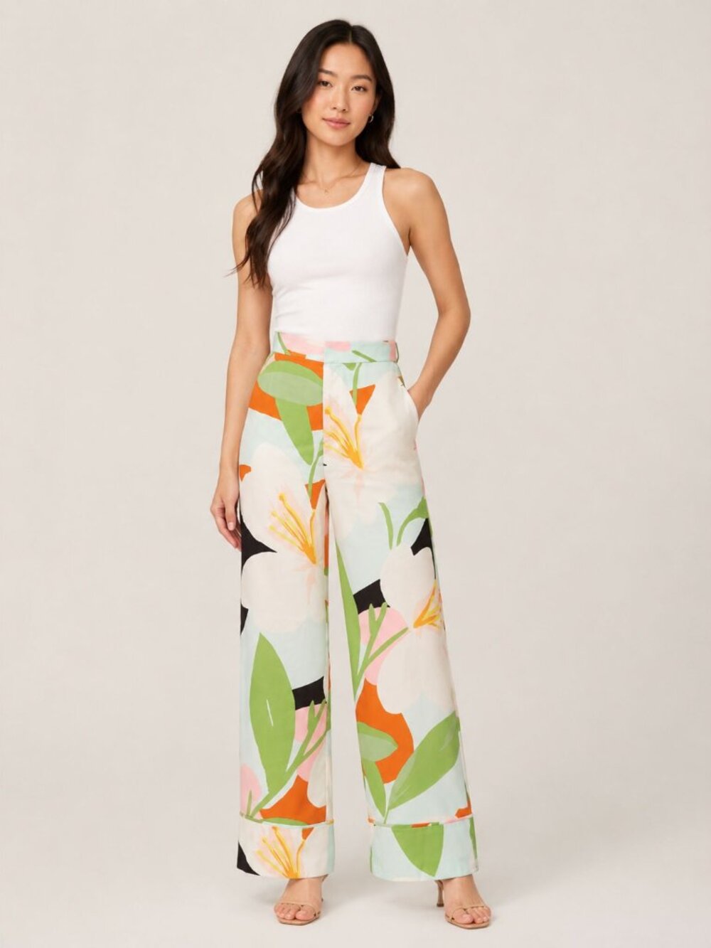 Rent the Runway Great Jones Multi Floral Wide Leg Pants Size 2